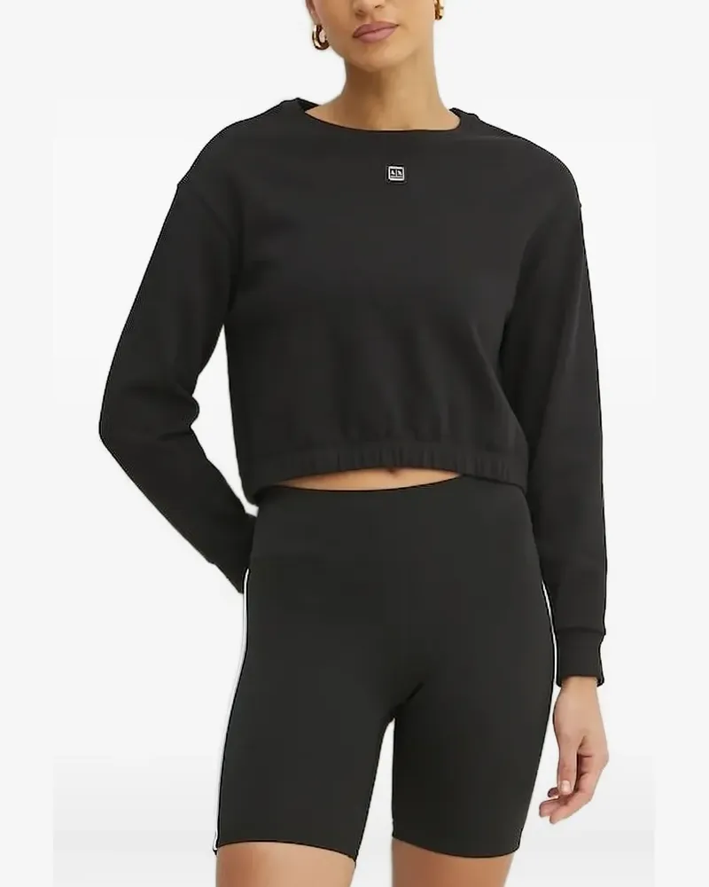 Armani Exchange Cropped-Sweatshirt mit Logo-Schild - Schwarz Schwarz
