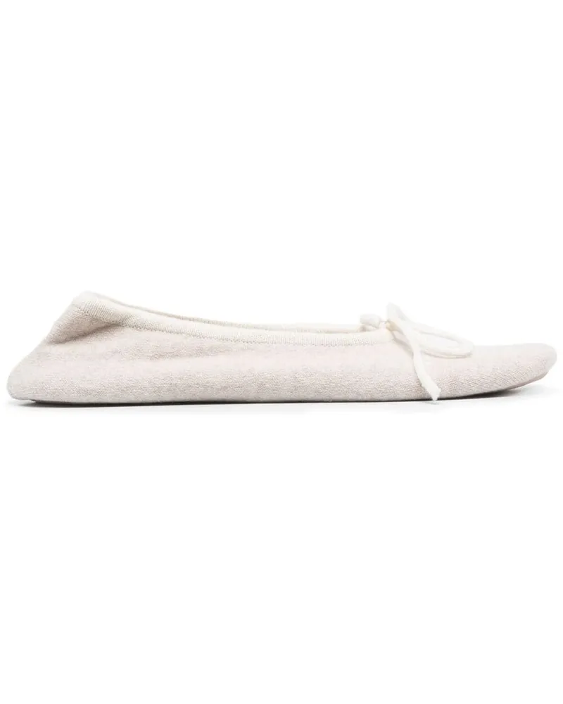 N.Peal Slipper aus Kaschmir - Nude Nude