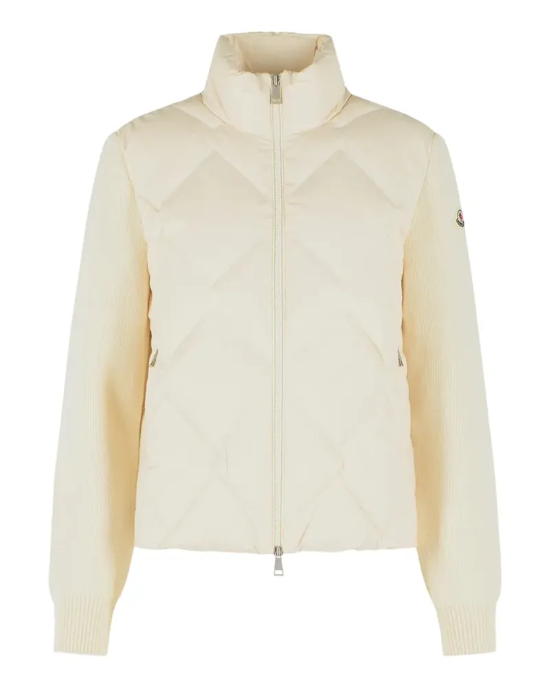 Moncler quilted panelled cardigan - Nude Nude