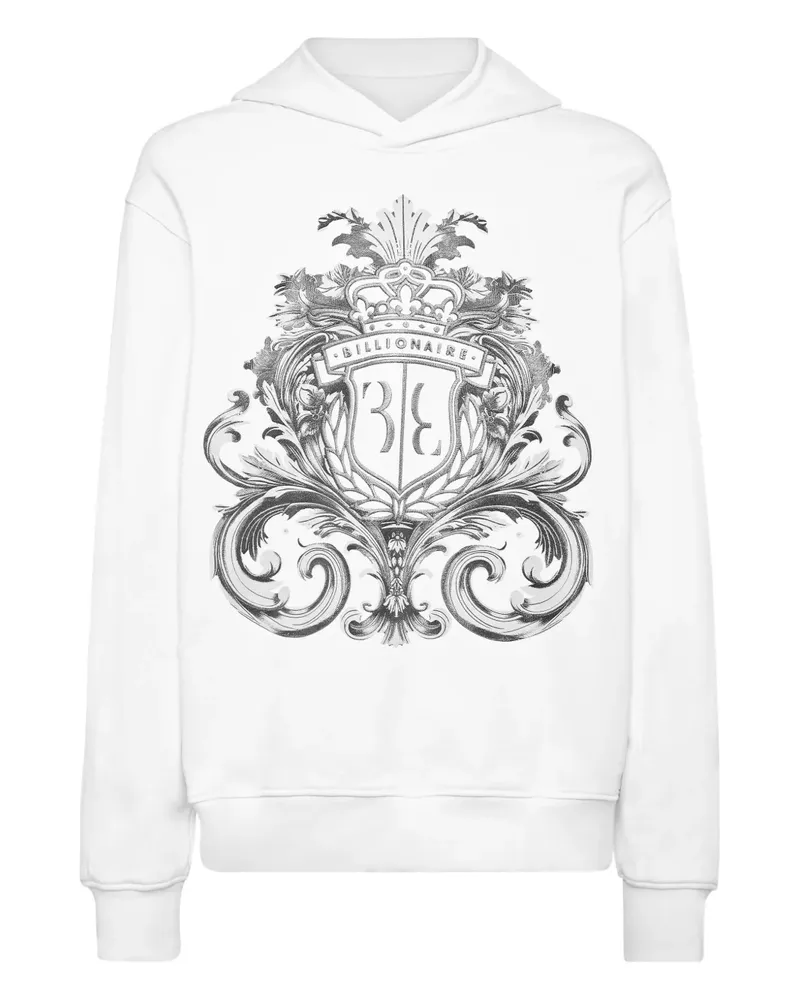 Billionaire Hoodie mit Wappen-Print - Weiß Weiß