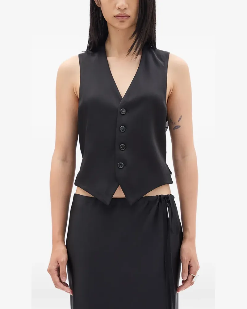 Ann Demeulemeester CADY SATIN - Schwarz Schwarz