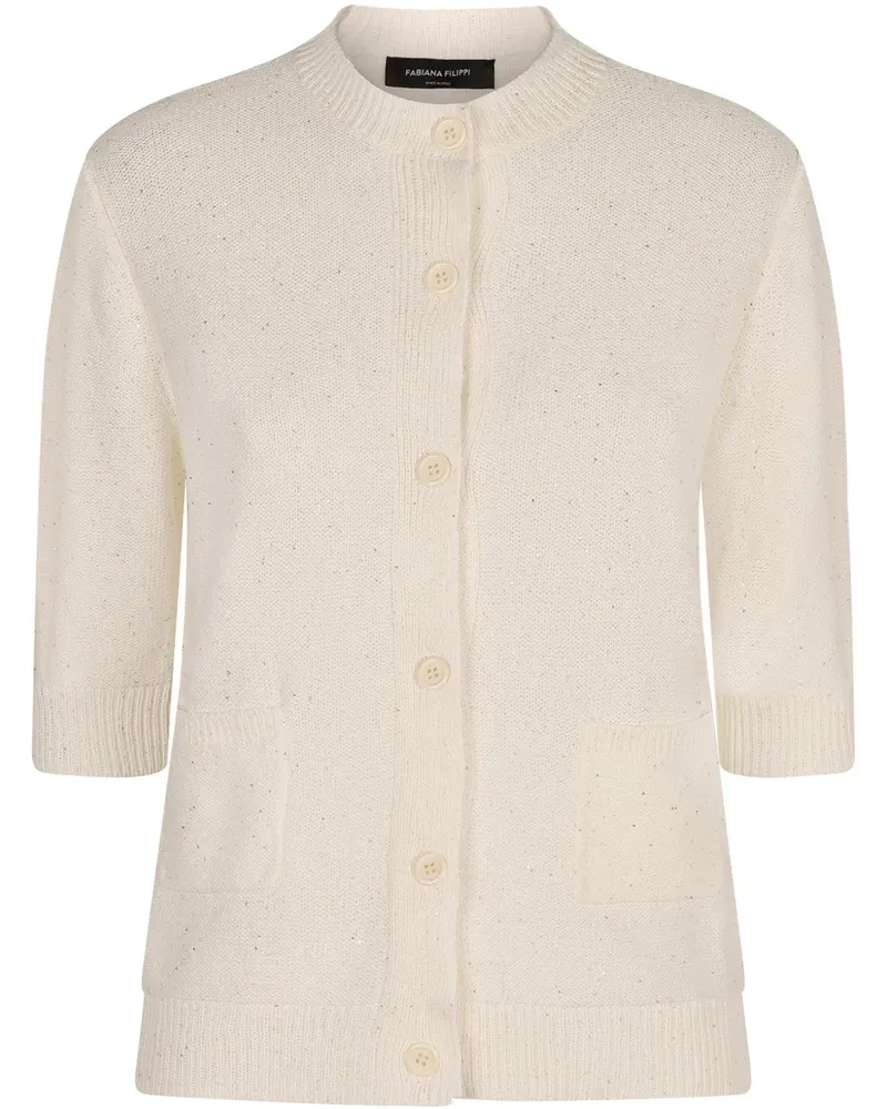 Fabiana Filippi Cardigan mit Knopfleiste - Weiß Weiß