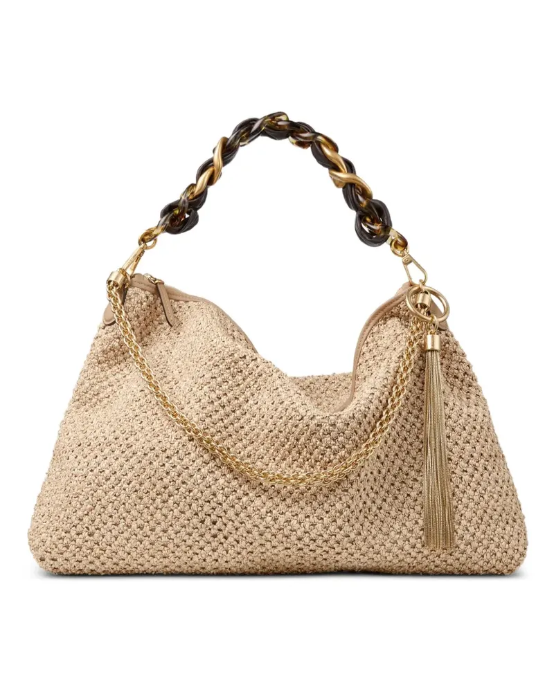 Jimmy Choo Callie Maxi Schultertasche mit Reißverschluss - Nude Nude