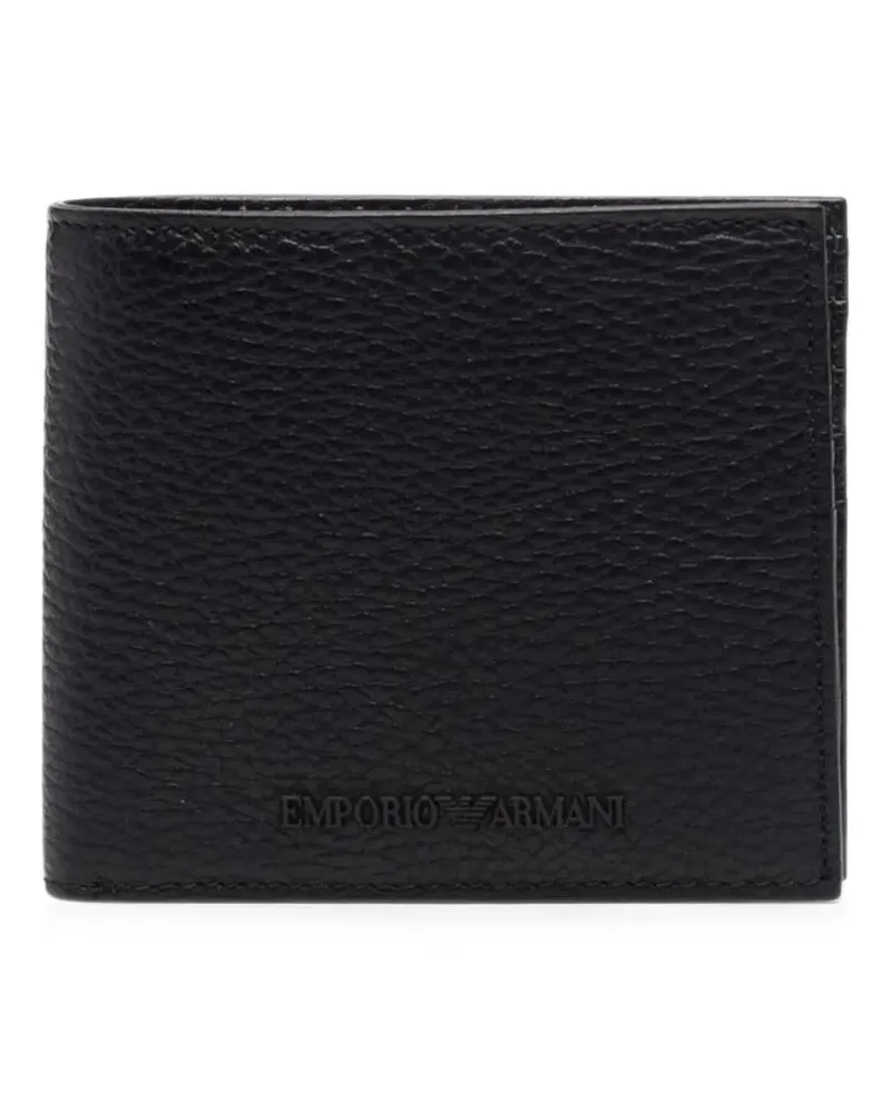 Emporio Armani logo-embossed grained leather wallet - Schwarz Schwarz
