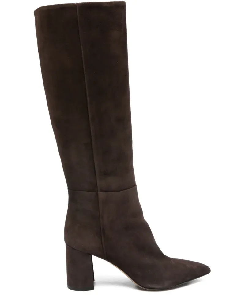 Antonelli Firenze Spitze Loto Stiefel mit Blockabsatz 70mm - Braun Braun