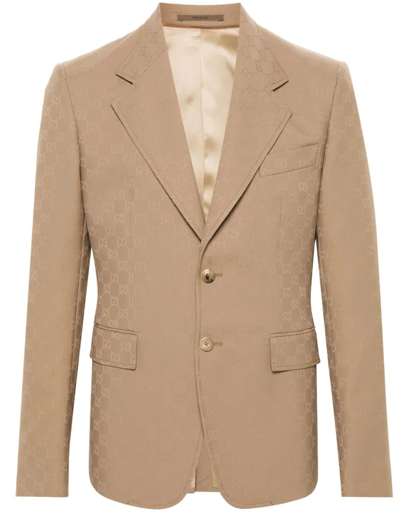Gucci Einreihiges Sakko mit GG - Nude Nude