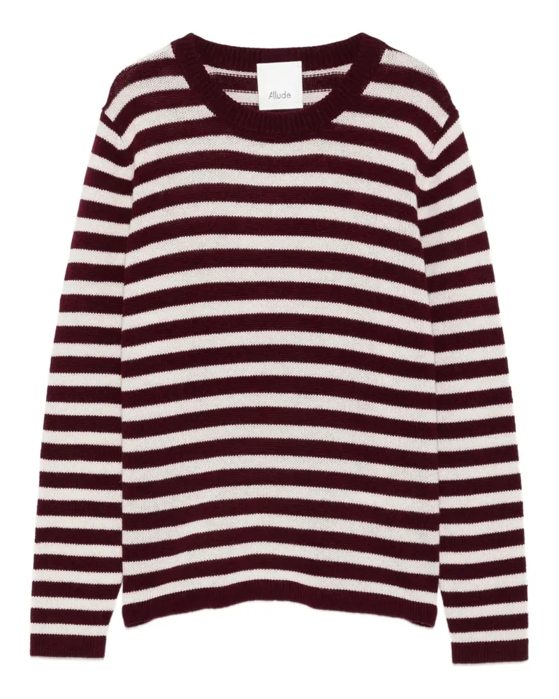 ALLUDE Gestreifter Pullover - Nude Nude
