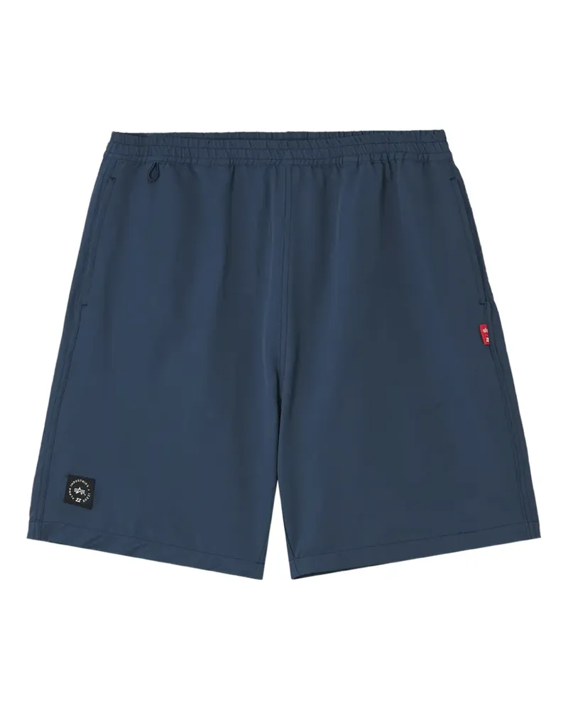 Izzue logo-patch elasticated-waist shorts - Blau Blau