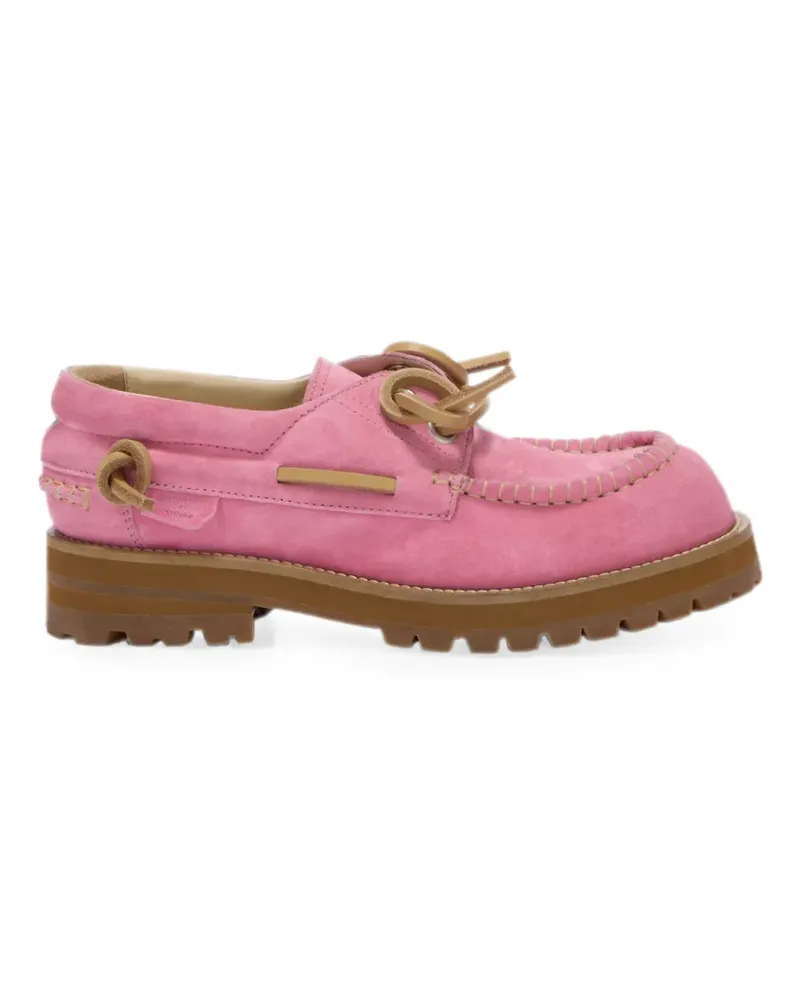 Moschino lace-up lug-sole loafers - Rosa Rosa