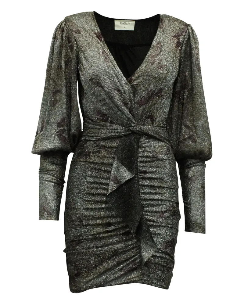 ba&sh Lizie floral-print ruched dress - Silber Silber