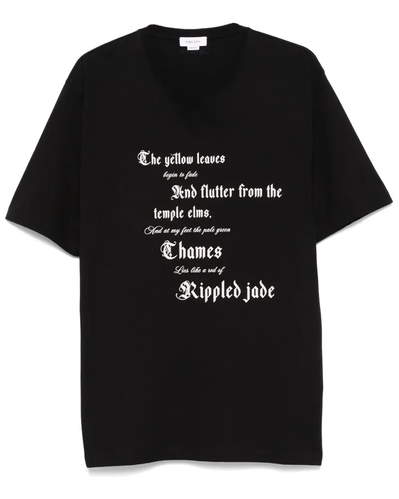 Alexander McQueen T-Shirt mit Text-Print - Schwarz Schwarz