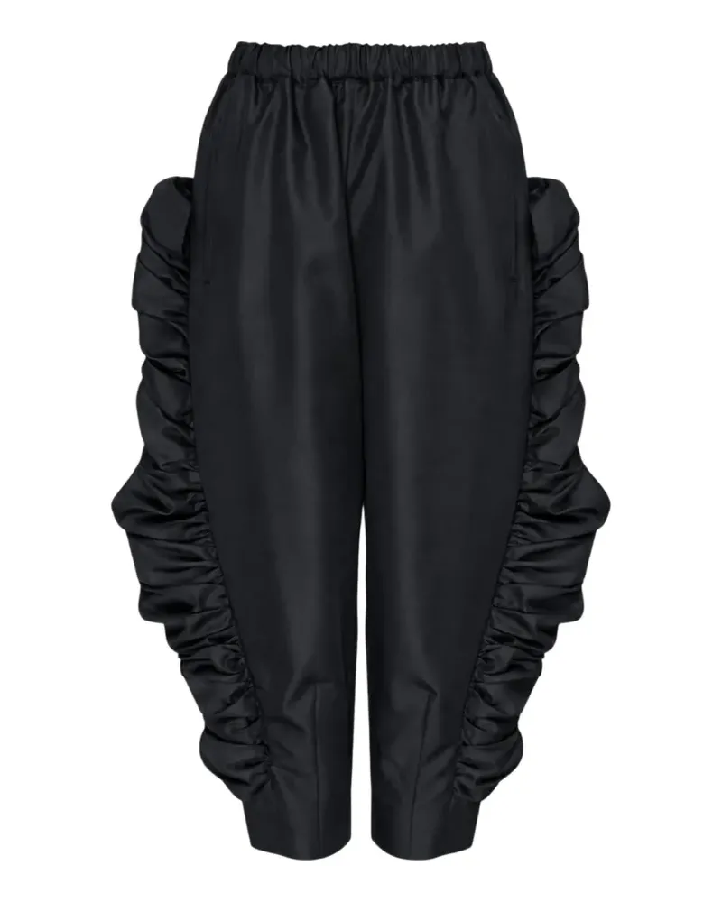 Comme des Garçons ruffled cropped tapered trousers - Schwarz Schwarz