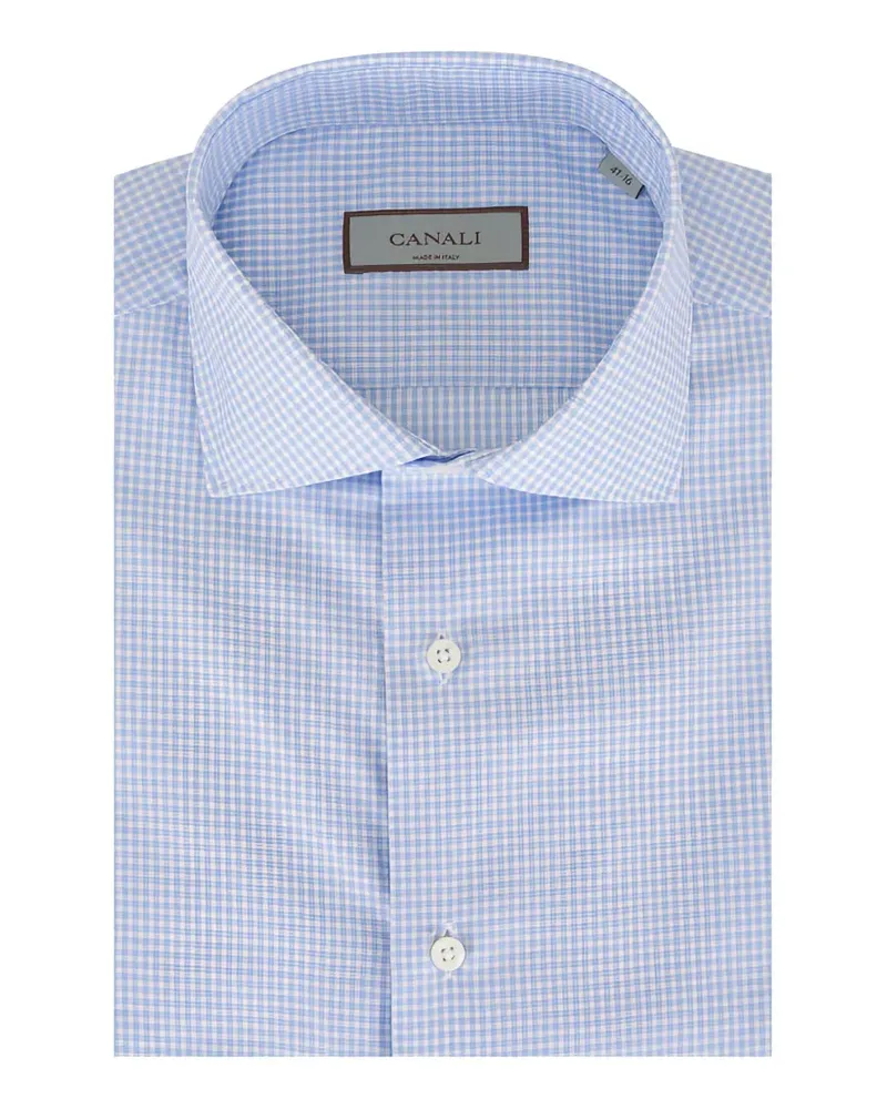 Canali Hemdkleid mit Vichy-Karo - Blau Blau