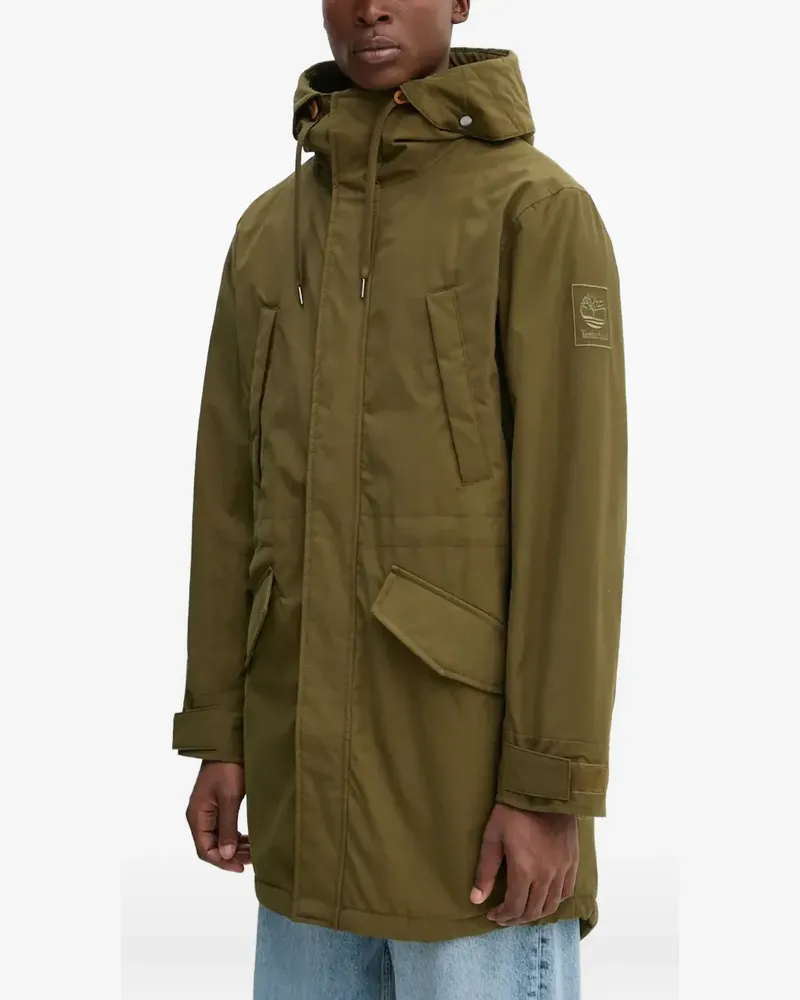 Timberland hooded logo-patch jacket - Grün Grün