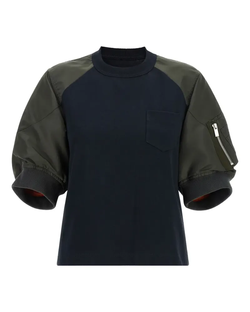 Sacai raglan-sleeve T-shirt - Blau Blau