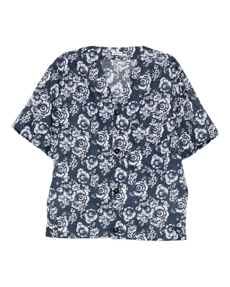Kiton floral-print shirt - Blau Blau