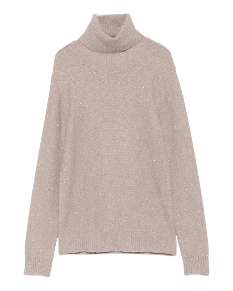 Fabiana Filippi Rollkragenpullover mit Pailletten - Violett Violett
