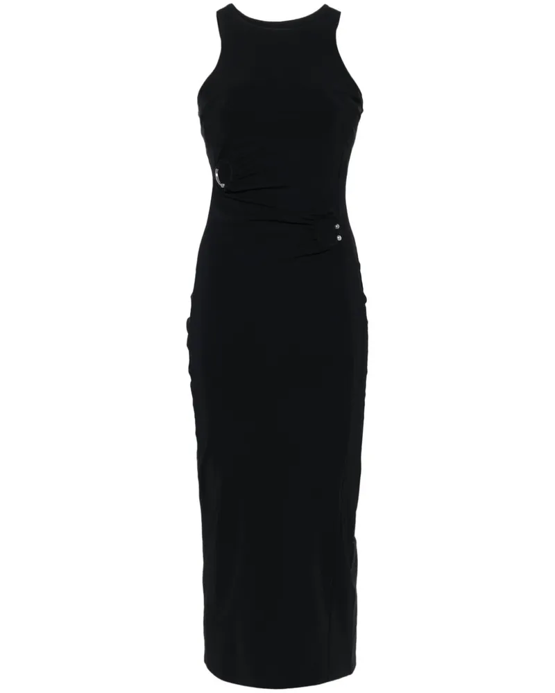 Patrizia Pepe Midikleid mit Piercing-Detail - Schwarz Schwarz