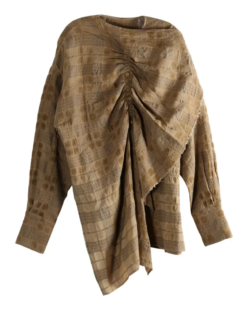 Uma Wang draped checked top - Braun Braun