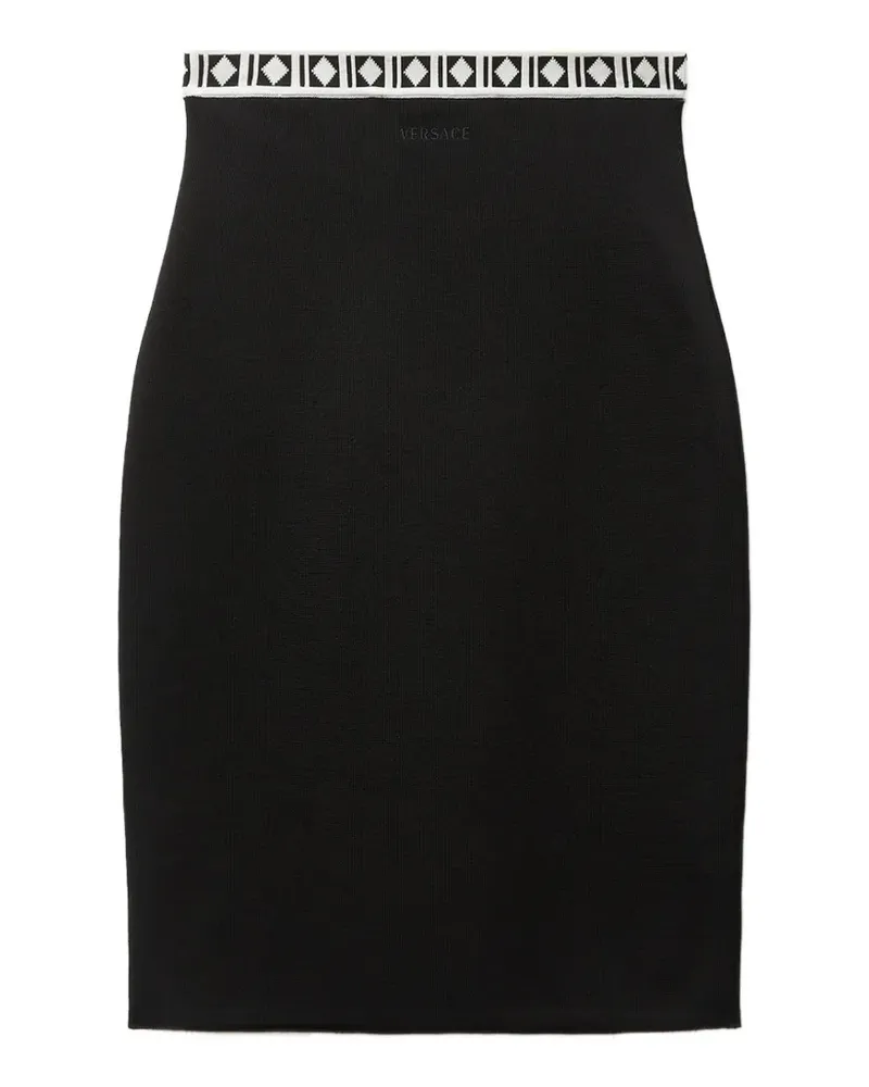 Versace Rock mit gemustertem Bund - Schwarz Schwarz
