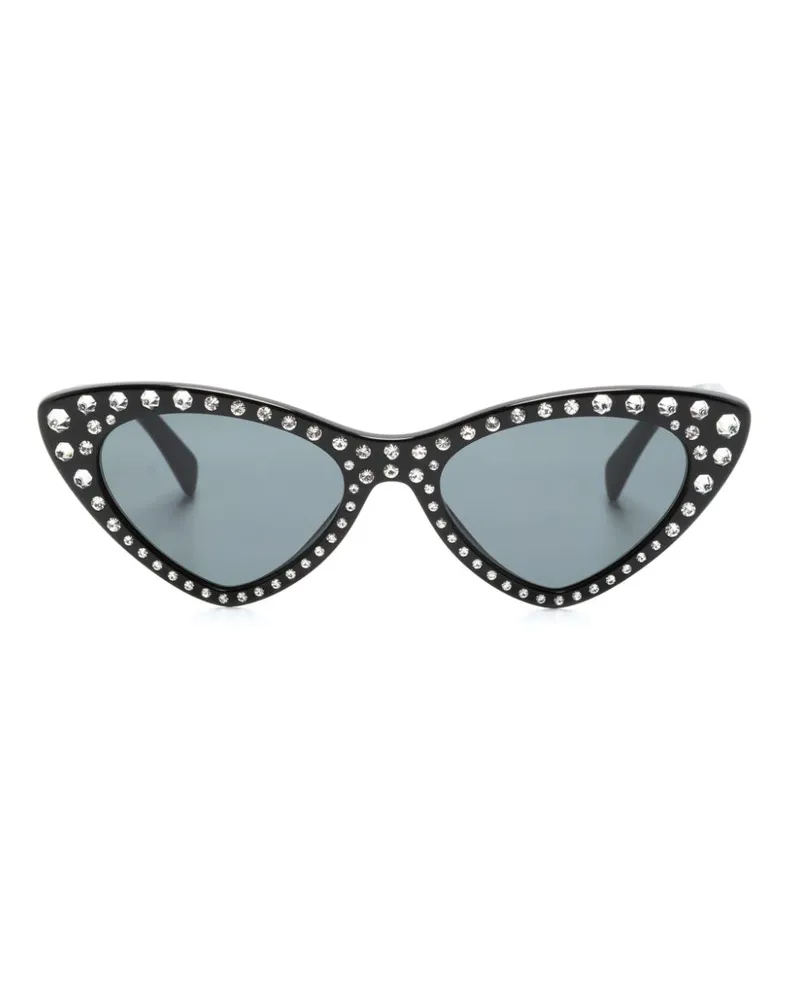 Moschino Cat-Eye-Sonnenbrille mit Kristallen Schwarz