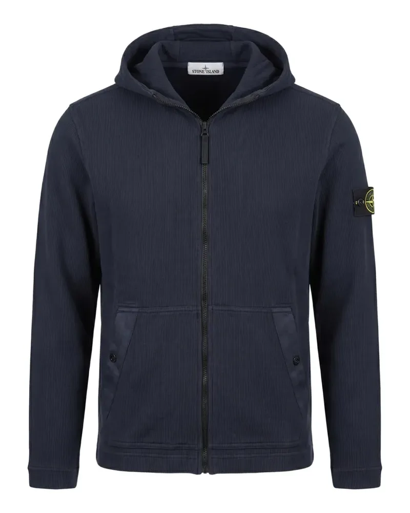 Stone Island Kapuzenjacke mit Logo-Patch - Blau Blau