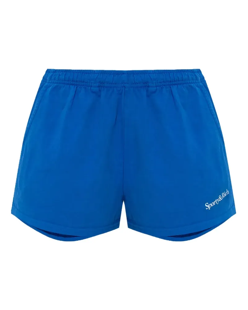 SPORTY & RICH Disco Shorts mit Logo-Print - Blau Blau