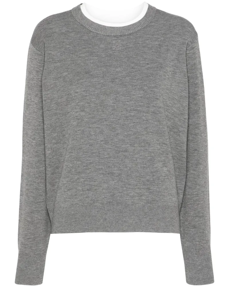 Sandro Pullover mit Kontrastkragen - Grau Grau