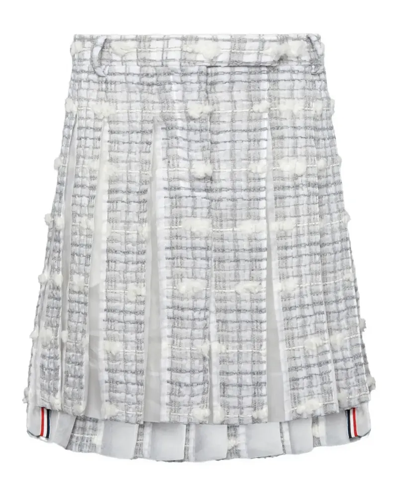 Thom Browne Repp striped pleated midi skirt - Weiß Weiß