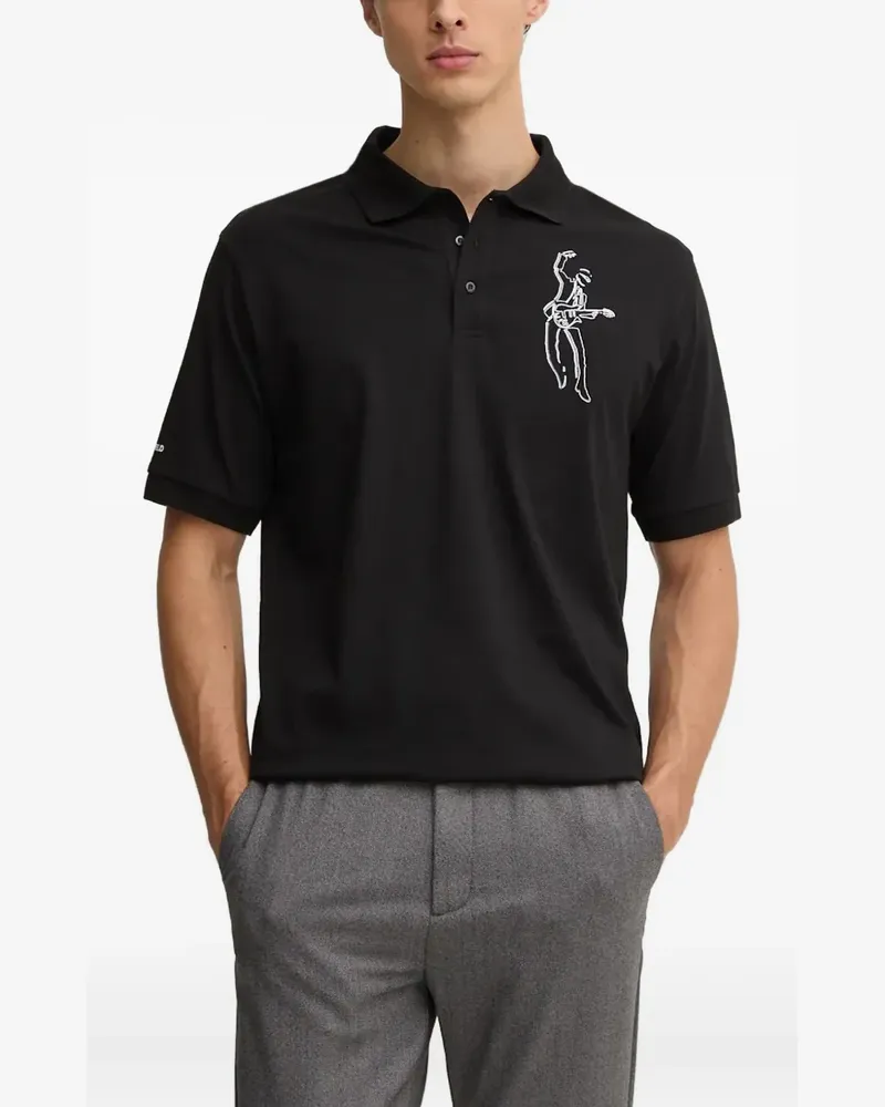Karl Lagerfeld graphic polo shirt - Schwarz Schwarz