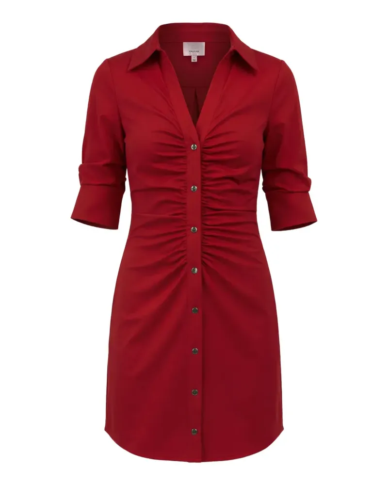 Cinq à Sept Gerafftes Elina Minikleid mit Knöpfen - Rot Rot