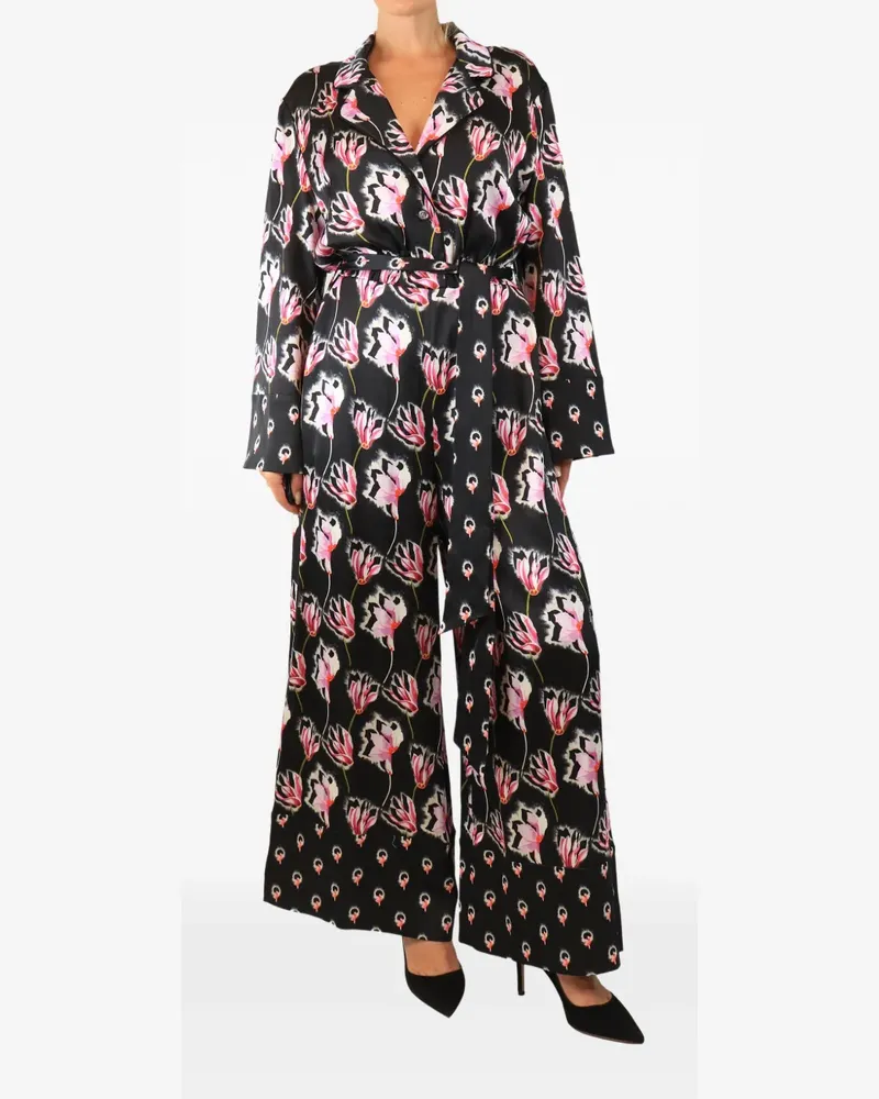 Temperley London Jumpsuit mit Blumenprint - Schwarz Schwarz