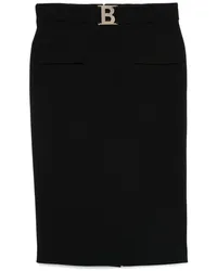 Blumarine logo-plaque midi skirt Schwarz