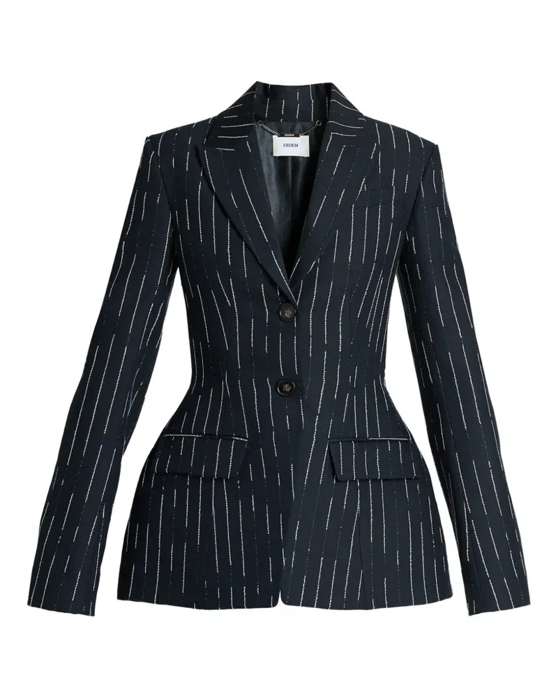 Erdem stripe-pattern fitted blazer - Blau Blau