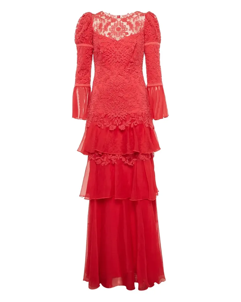 Tadashi Shoji Maxikleid mit Spitzeneinsätzen - Rot Rot