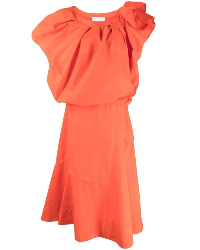 3.1 phillip lim Schulterfreies Kleid mit Raffung Orange