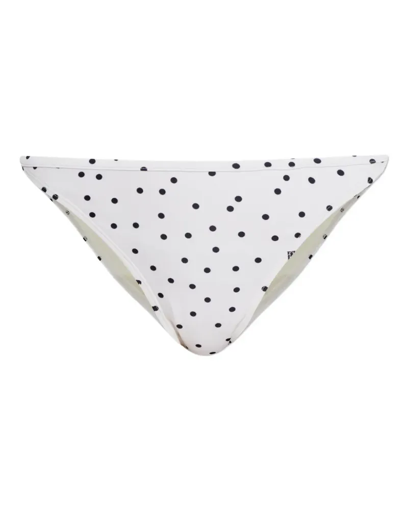 By Malene Birger Astrida polka-dot logo-details bikini bottom - Weiß Weiß