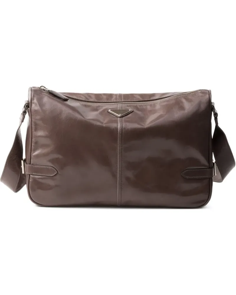 Prada Schultertasche aus Leder - Braun Braun