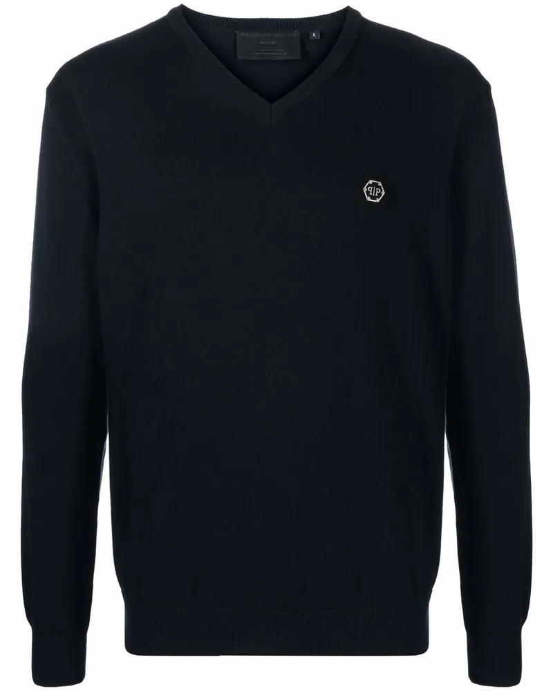 Philipp Plein Pullover mit V-Ausschnitt - Blau Blau