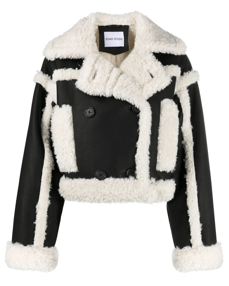 STAND Jacke mit Shearling-Besatz - Schwarz Schwarz