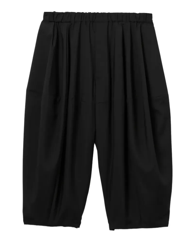 Comme des Garçons Cropped-Hose mit Raffungen - Schwarz Schwarz