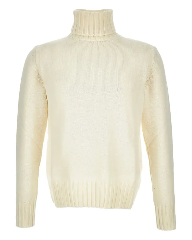 Customer Lovers Gerippter Rollkragenpullover - Weiß Weiß