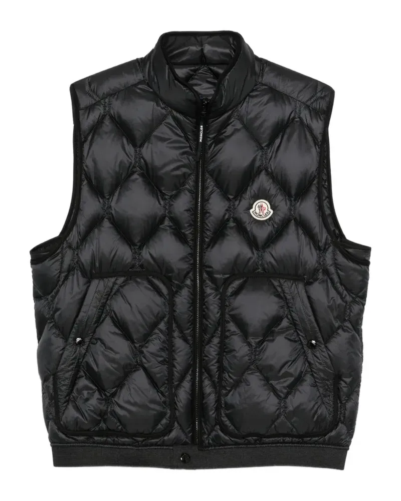 Moncler Erelia Weste mit Rautensteppung - Schwarz Schwarz