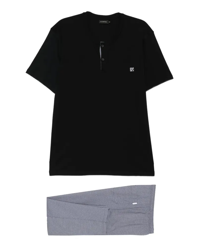 Ermenegildo Zegna Loungewear-Set aus Hose und T-Shirt - Schwarz Schwarz