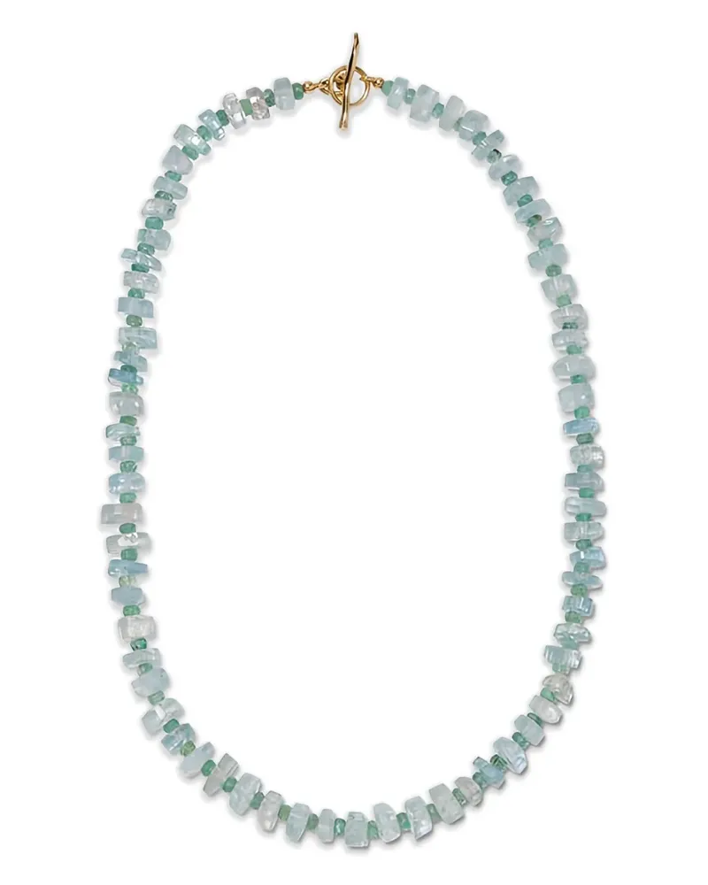 Lizzie Fortunato 14kt Gelbgoldhalskette mit Aquamarine - Blau Blau