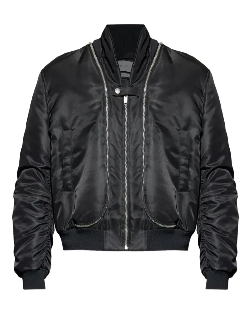 Alexander McQueen Bomberjacke mit doppeltem Reißverschluss - Schwarz Schwarz