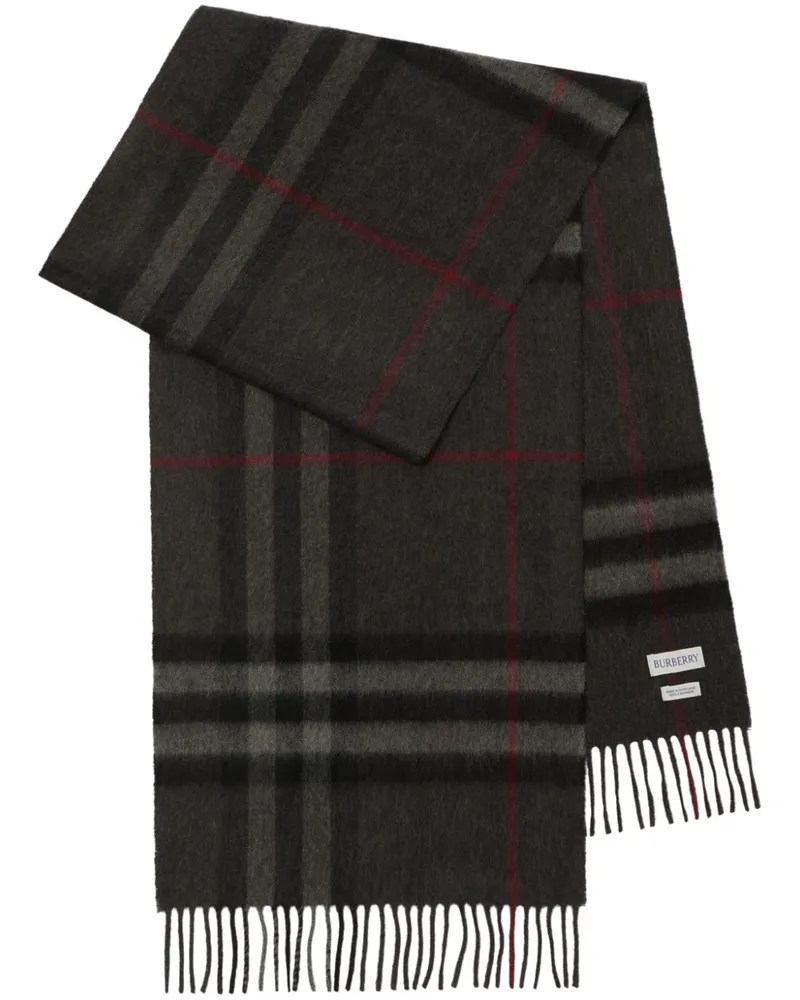 Burberry Karierter Schal aus Kaschmir - Grau Grau