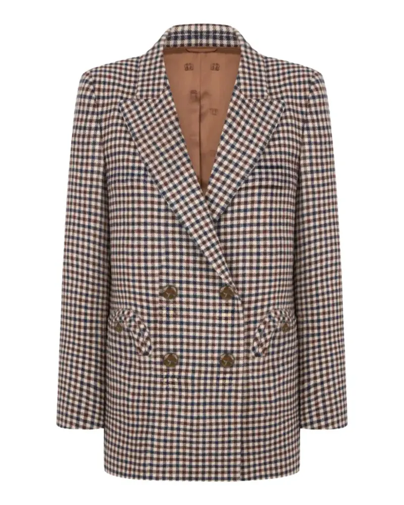 Blazé Milano Langley check-pattern double-breasted blazer - Nude Nude