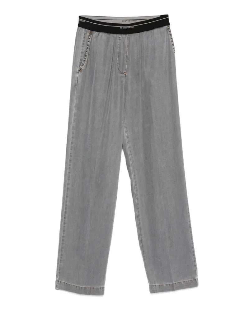 Semicouture logo-waistband trousers - Grau Grau