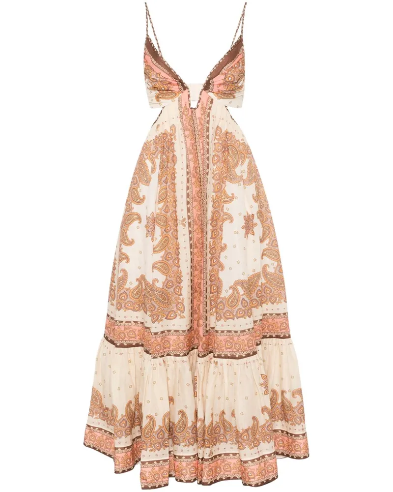 Zimmermann Maxine Plunge Maxikleid - Nude Nude